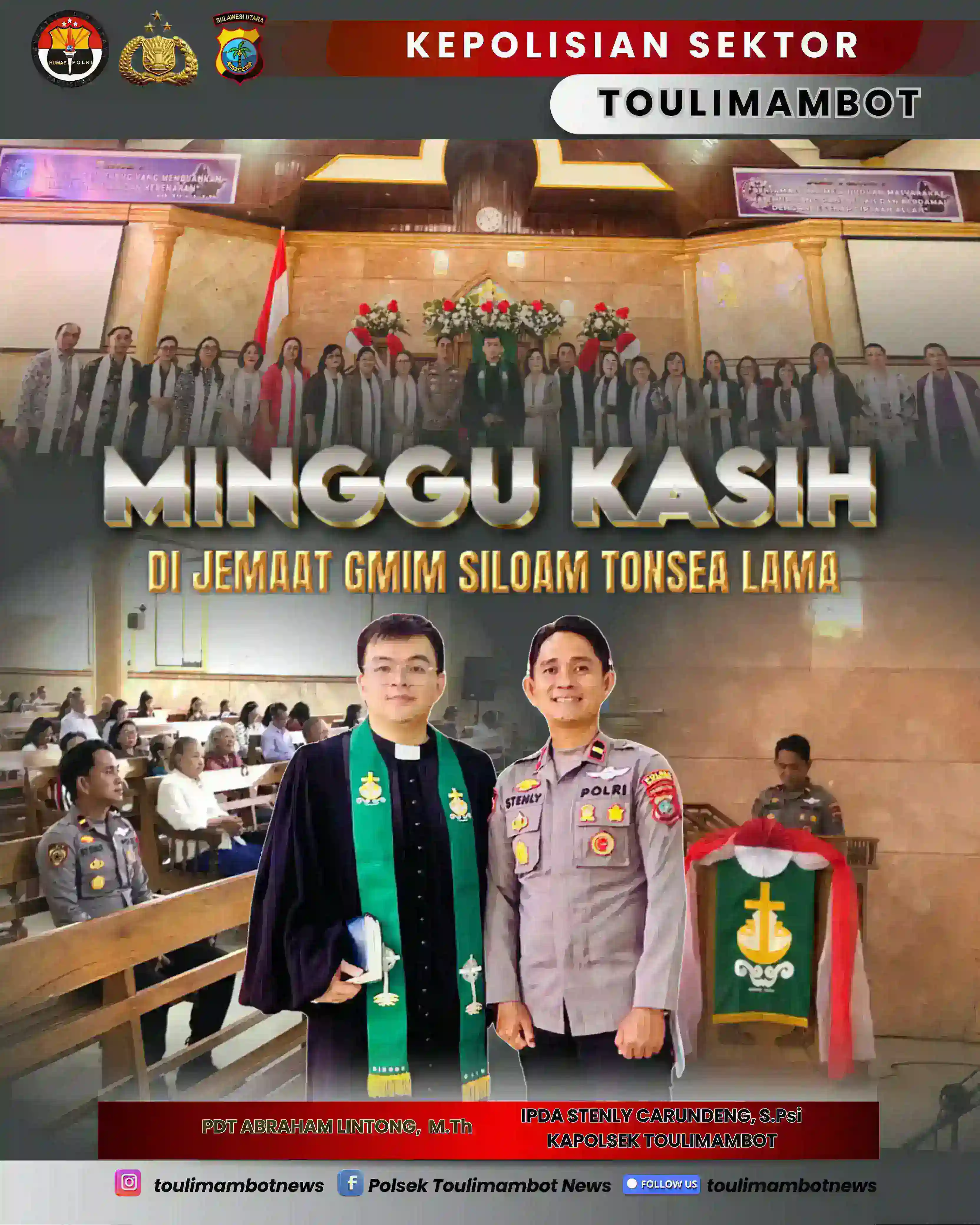 Kapolsek Toulimambot Ajak Jemaat Bijak Gunakan Media Sosial dan Manfaatkan Penjualan Beras SPHP